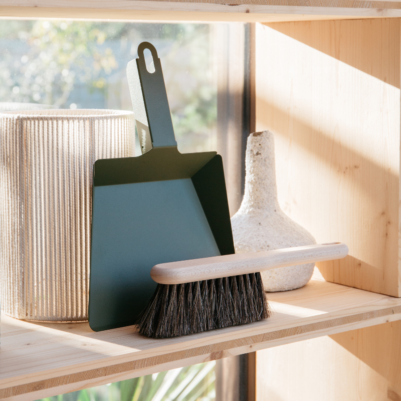Coffret pelle et balayette hêtre Craft