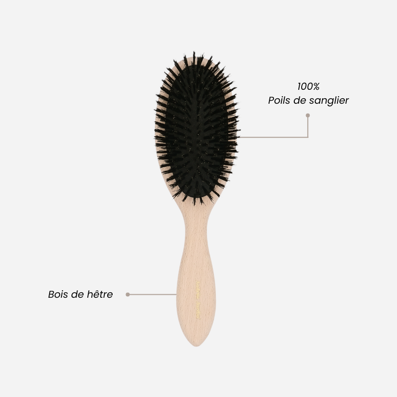 Hairbrush made of boar bristles