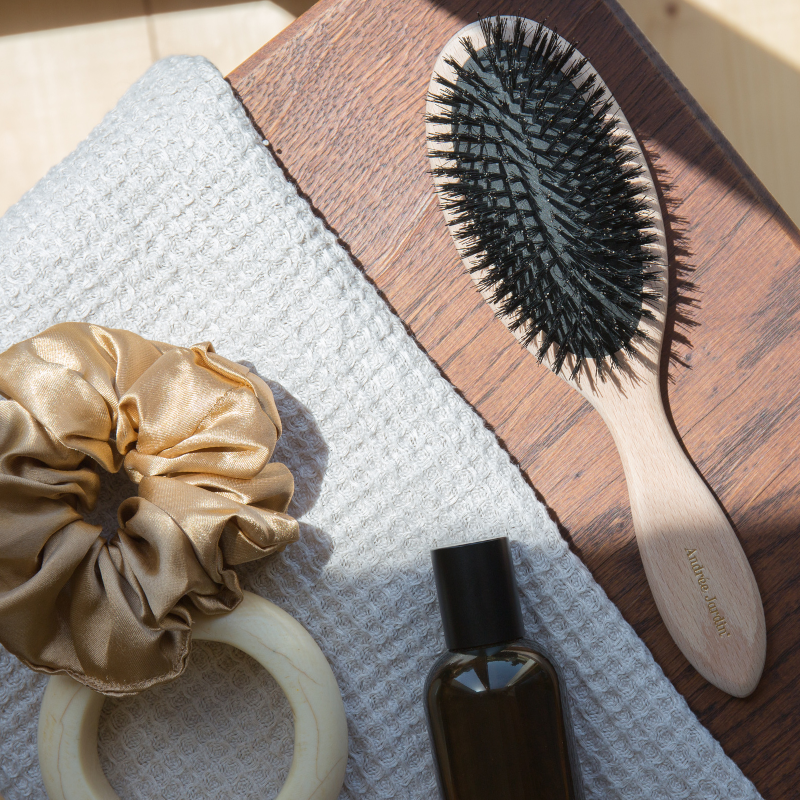 Boar bristle hair brush