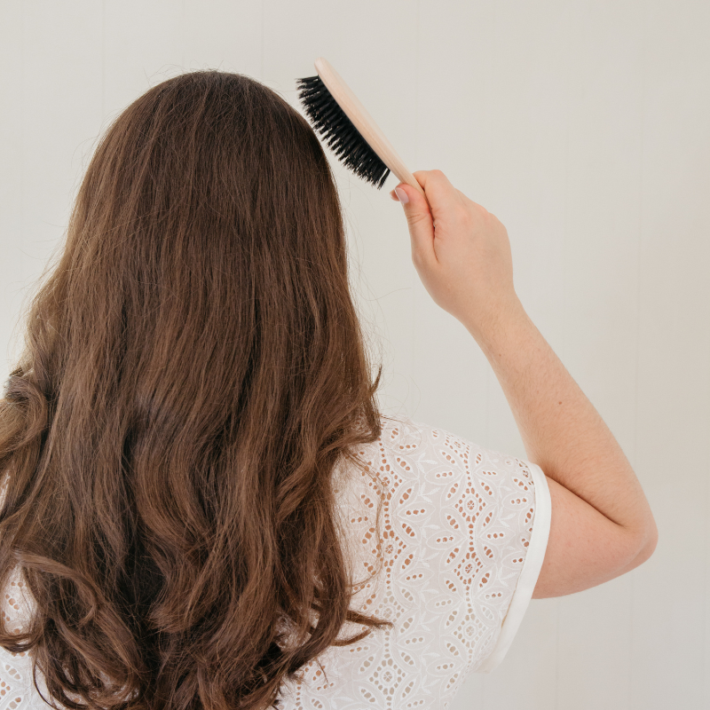 Boar bristle hair brush