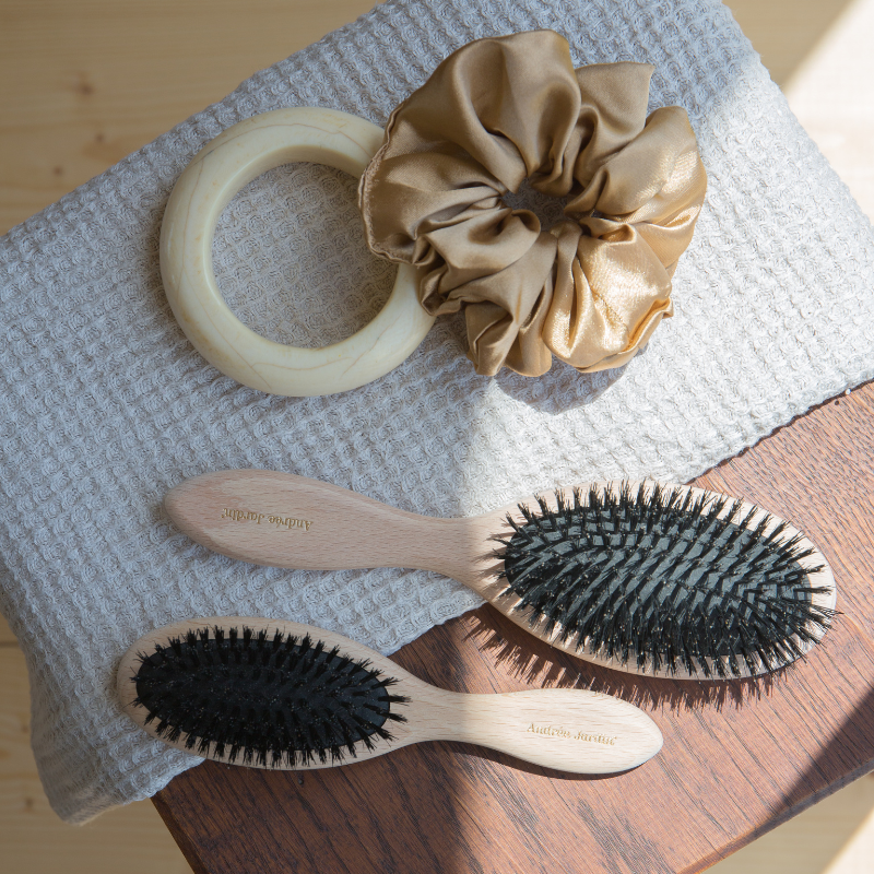 Hairbrush made of boar bristles