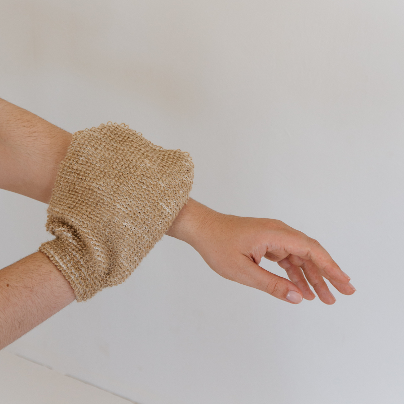 exfolieren handschuhe Peelinghandschuh aus Jute